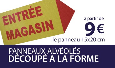 Panneau alvéolaire imprimé et découpé à la forme